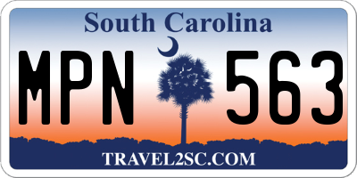 SC license plate MPN563