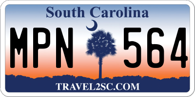 SC license plate MPN564