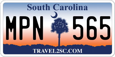 SC license plate MPN565