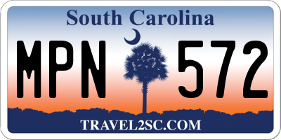 SC license plate MPN572