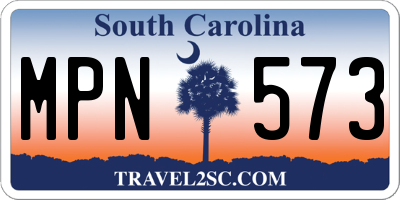 SC license plate MPN573
