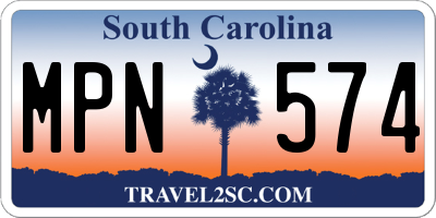 SC license plate MPN574