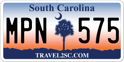 SC license plate MPN575