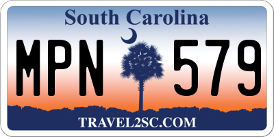 SC license plate MPN579