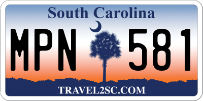 SC license plate MPN581