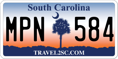 SC license plate MPN584
