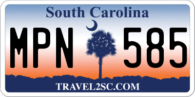 SC license plate MPN585