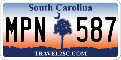 SC license plate MPN587