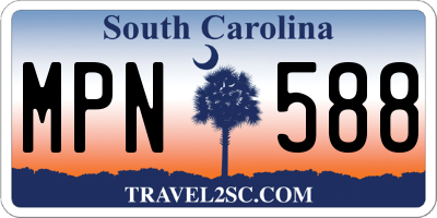 SC license plate MPN588