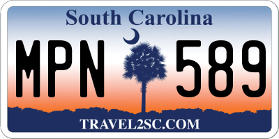 SC license plate MPN589