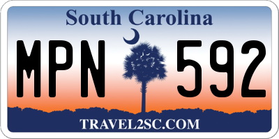 SC license plate MPN592