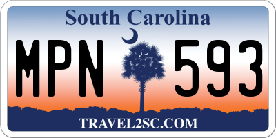 SC license plate MPN593