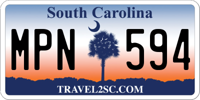 SC license plate MPN594