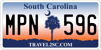 SC license plate MPN596