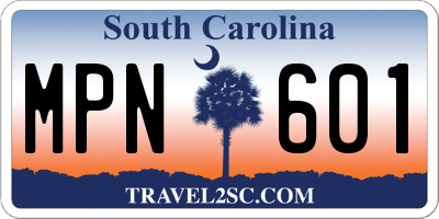 SC license plate MPN601