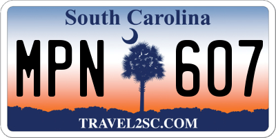 SC license plate MPN607