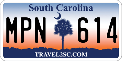 SC license plate MPN614