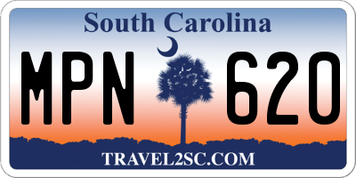 SC license plate MPN620