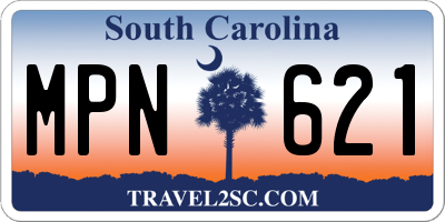 SC license plate MPN621