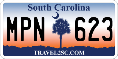 SC license plate MPN623