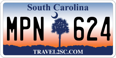 SC license plate MPN624