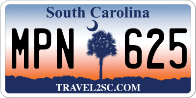 SC license plate MPN625
