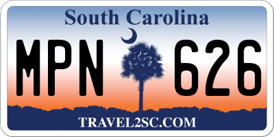SC license plate MPN626