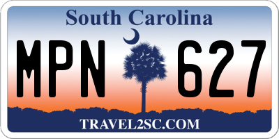SC license plate MPN627