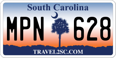 SC license plate MPN628