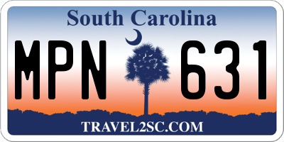 SC license plate MPN631