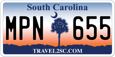 SC license plate MPN655