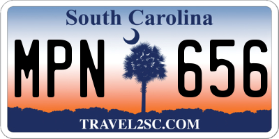 SC license plate MPN656