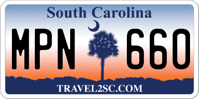 SC license plate MPN660