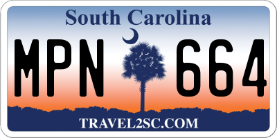 SC license plate MPN664