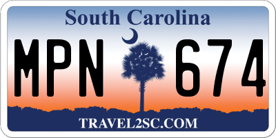 SC license plate MPN674