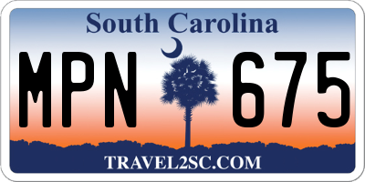 SC license plate MPN675