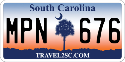 SC license plate MPN676