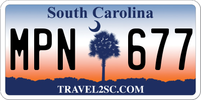 SC license plate MPN677