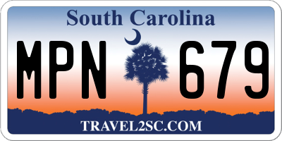 SC license plate MPN679