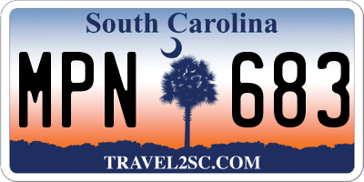 SC license plate MPN683