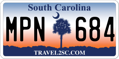SC license plate MPN684