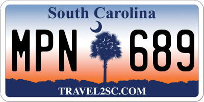 SC license plate MPN689