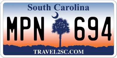 SC license plate MPN694