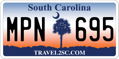 SC license plate MPN695
