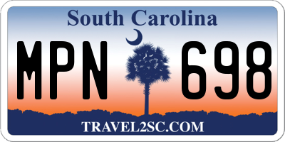 SC license plate MPN698
