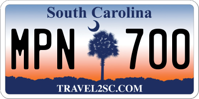 SC license plate MPN700