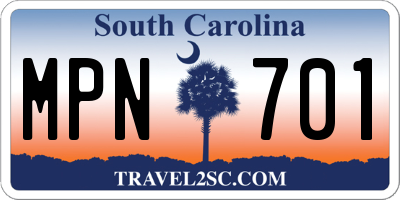 SC license plate MPN701