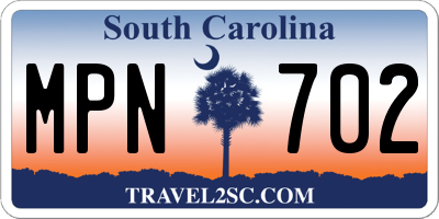 SC license plate MPN702