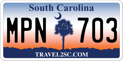 SC license plate MPN703