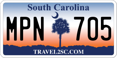 SC license plate MPN705